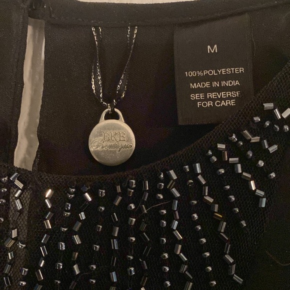 BKE Boutique black beads and sequins tunic top size medium - Picture 2 of 5